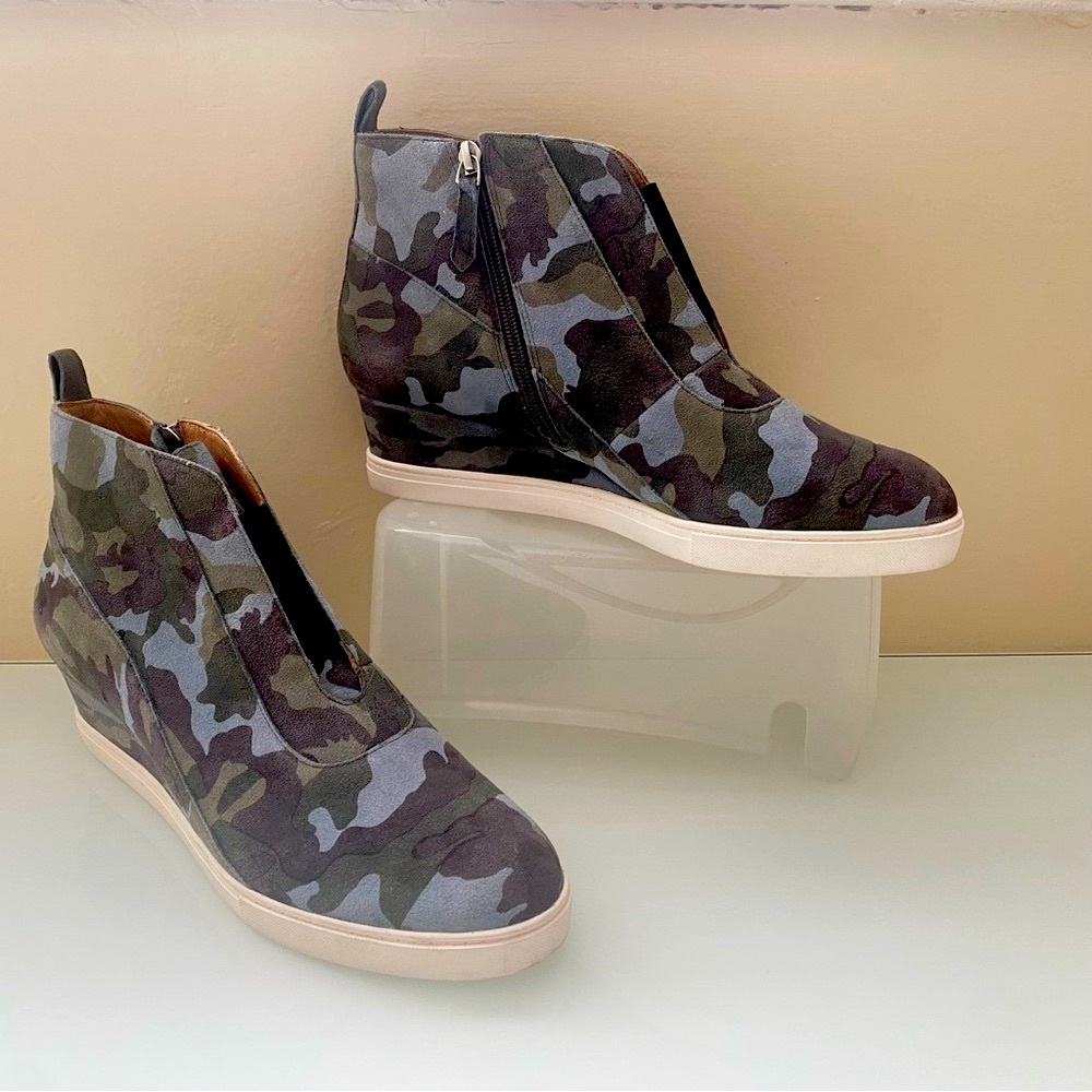 Linea Paolao Camouflage Hidden Wedge Ankle Boots Walking Sneakers Size 11M